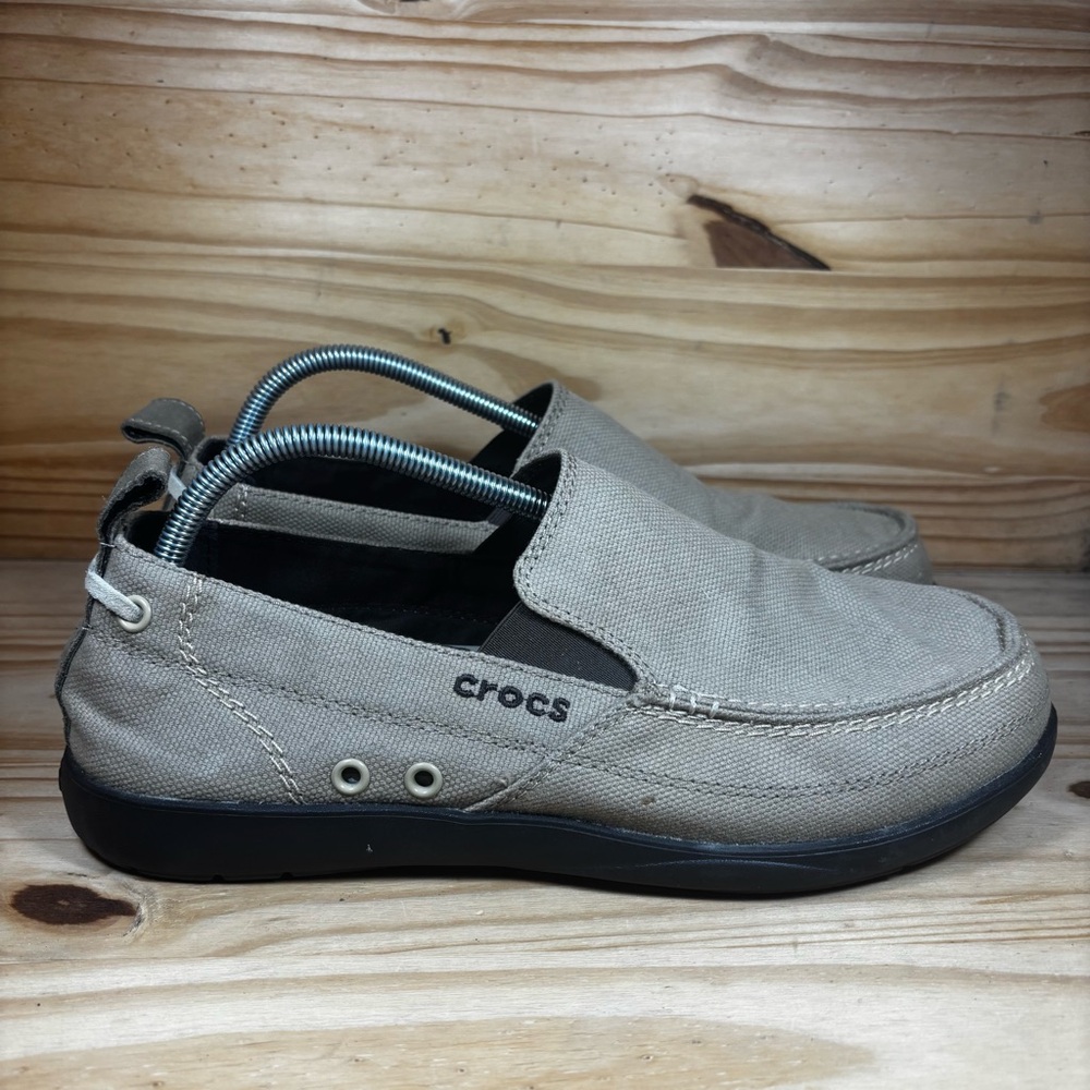 Crocs Men's Walu Slip On Loafers Beige Khaki Size 10 Shoes Casual